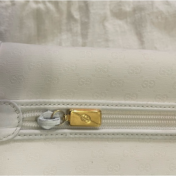Gucci Authentic Vintage Bag Clutch GG Flap Monogram White - Picture 7 of 14